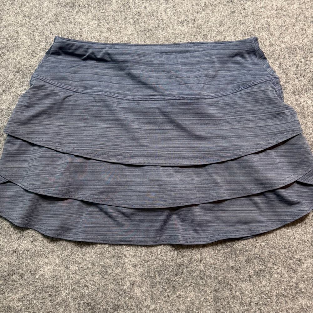 ATHLETA Swagger Tiered Ruffle Skort XS Gray Tennis Golf Skirt